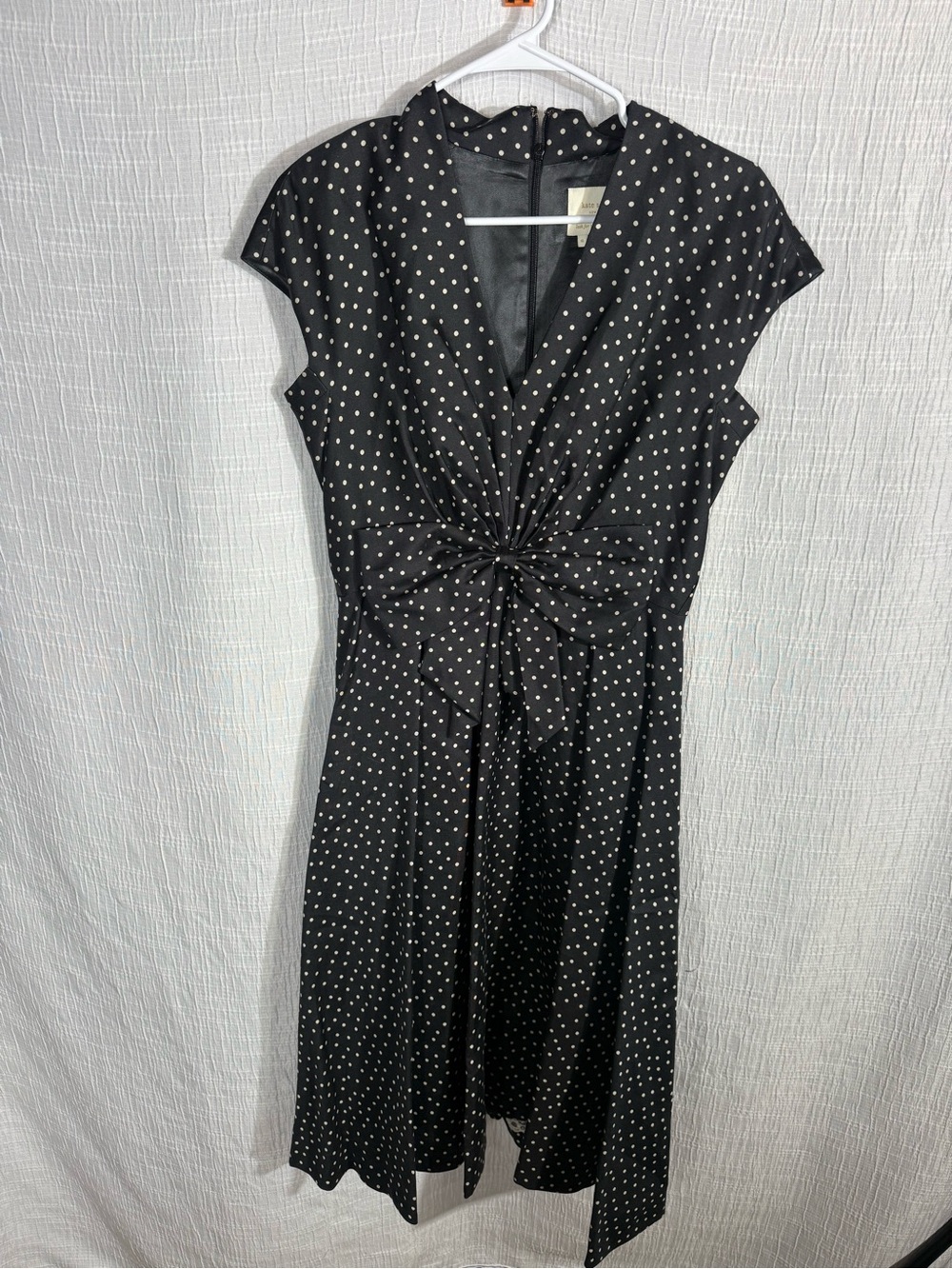Kate Spade Freesia Polka Dot Bow Silk Dress Size 6 - Picture 3 of 11